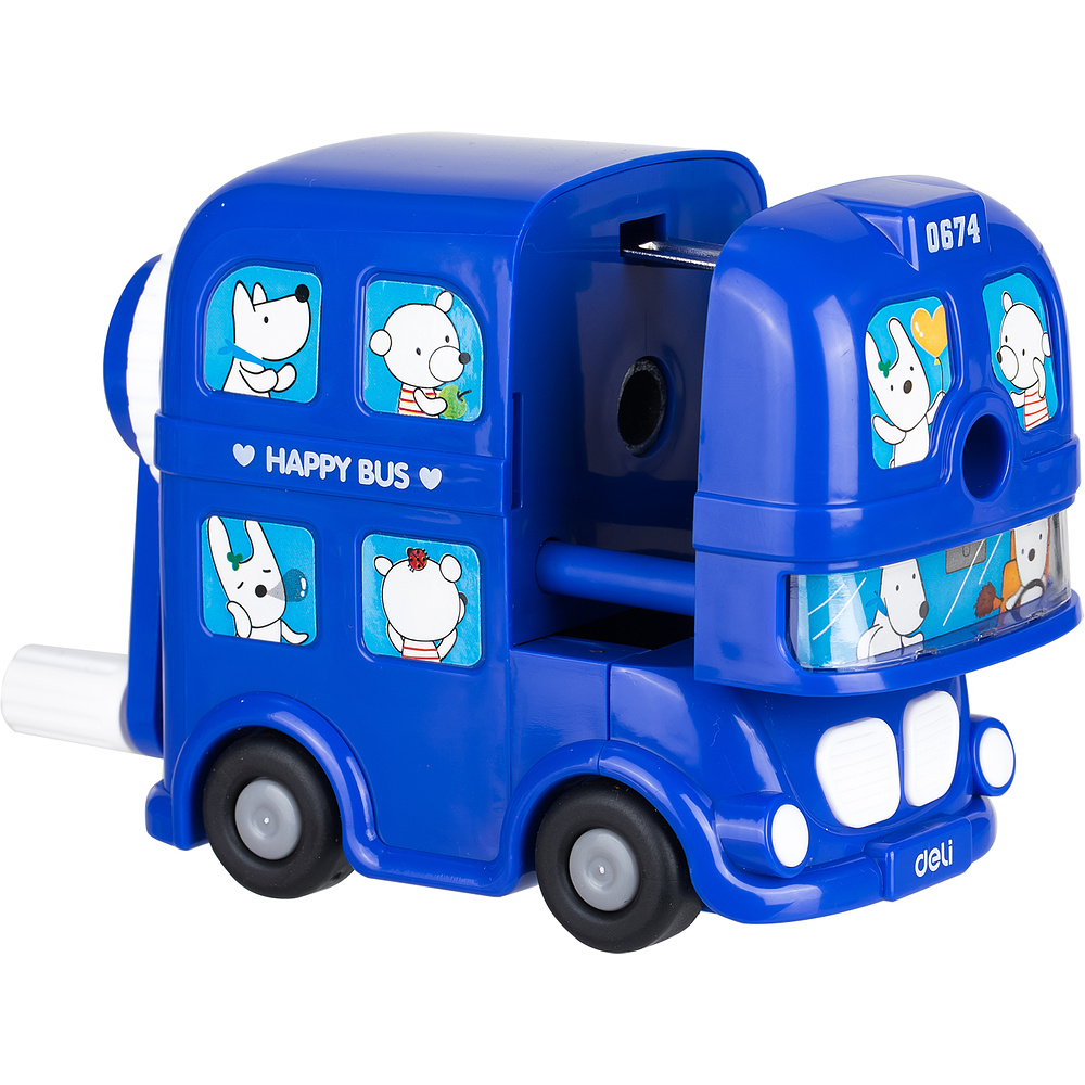 Точилка Deli "Bus", 1 отверстие, ассорти - 4