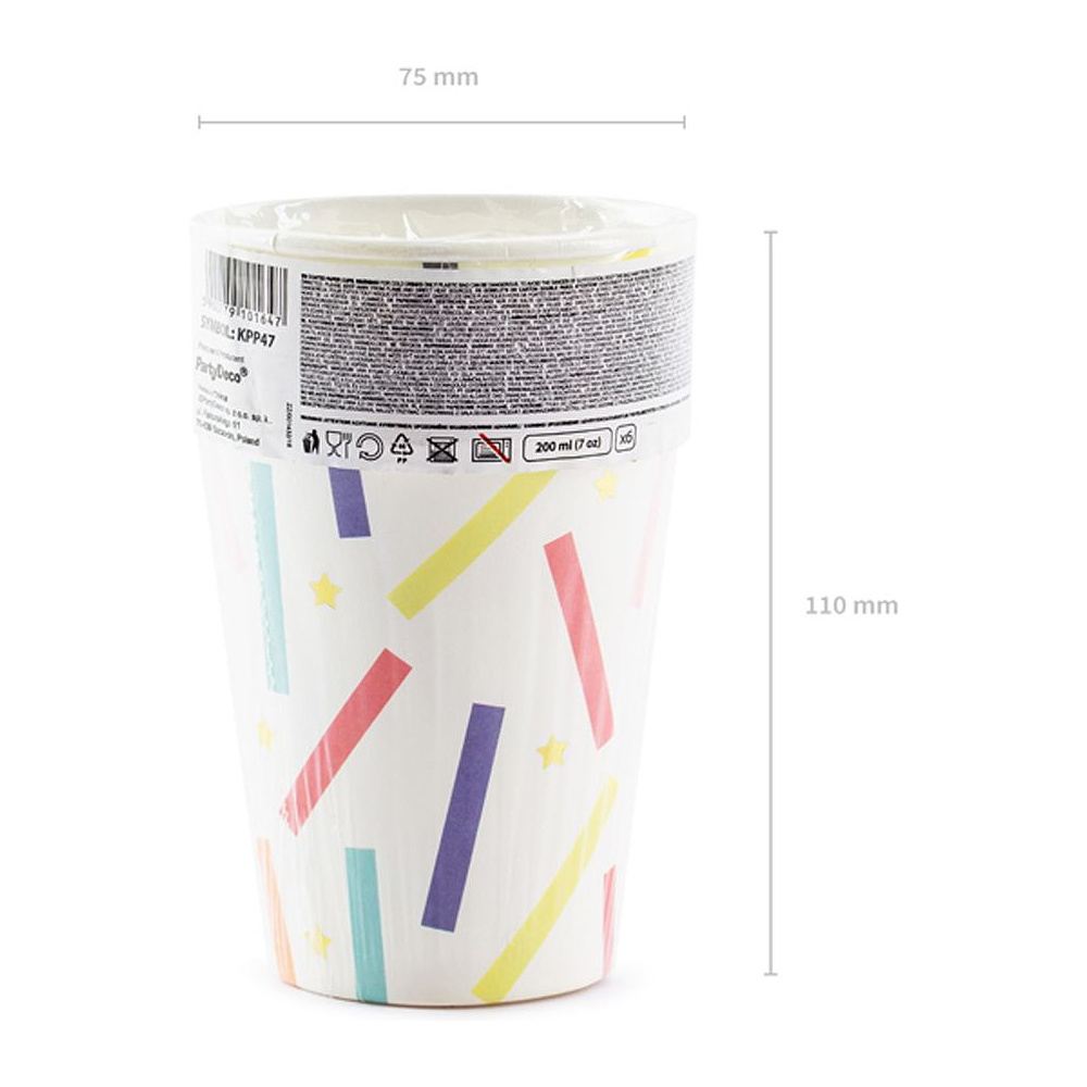 Стакан бумажный "Happy Birthday", 6 шт, 200 мл - 4