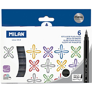Фломастеры Milan, металлик, 6 цветов