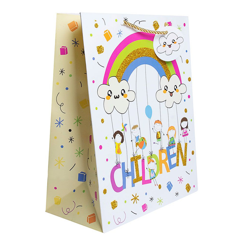 Пакет бумажный подарочный "Детство", 26.4x32.4x13.7 см, ассорти - 2