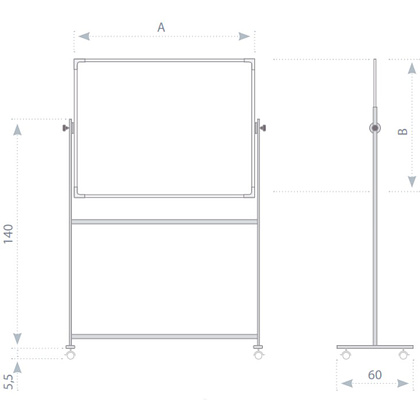 Магнитная доска оборачиваемая мобильная белая, 120x180 см - 6