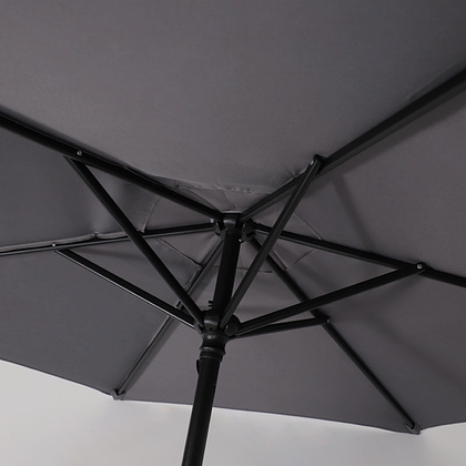 Комплект мебели садовой AksHome PICNIC (стол 1шт, 4 кресла, зонт 1шт), серый, черный - 31