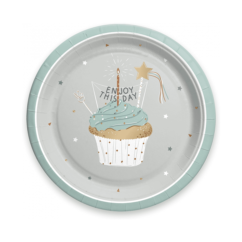 Тарелка бумажная "Г12", 23 см, 6 шт, ассорти - 3