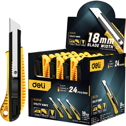 Нож строительный Deli YS EDL003B, 18 мм, универсальный, 24 шт./упак.