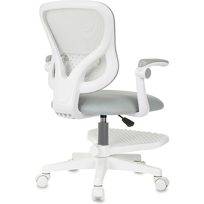 Кресло детское Бюрократ Burokids 3, сетка, ткань, пластик, корпус белый, подставка для ног, серый - 5