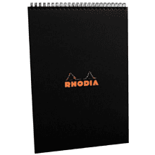 Блокнот "Rhodia" на пружине, A4, 80 листов, клетка, черный