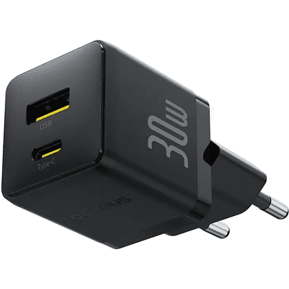 Сетевое зарядное устройство Baseus "Palm", Fast Charger, C+U, 30W, EU, Cluster Black - 5