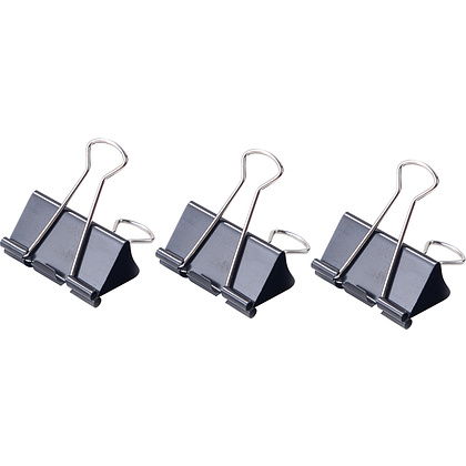 Зажим для бумаг "Deli", 51 мм, 12 штук, черный - 3