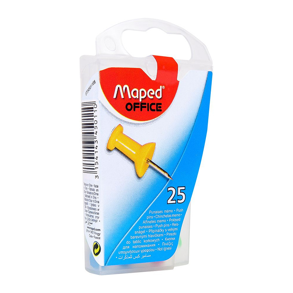Иглы-кнопки Maped "Пешки", 25 шт, ассорти