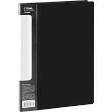 Папка В-611 "Стандарт" с зажимом и карманом, пластик , черный