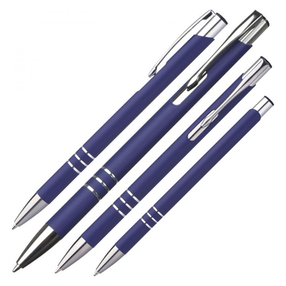Ручка шариковая автоматическая "New Jersey", 0.7 мм, синий, серебристый, стерж. синий - 4