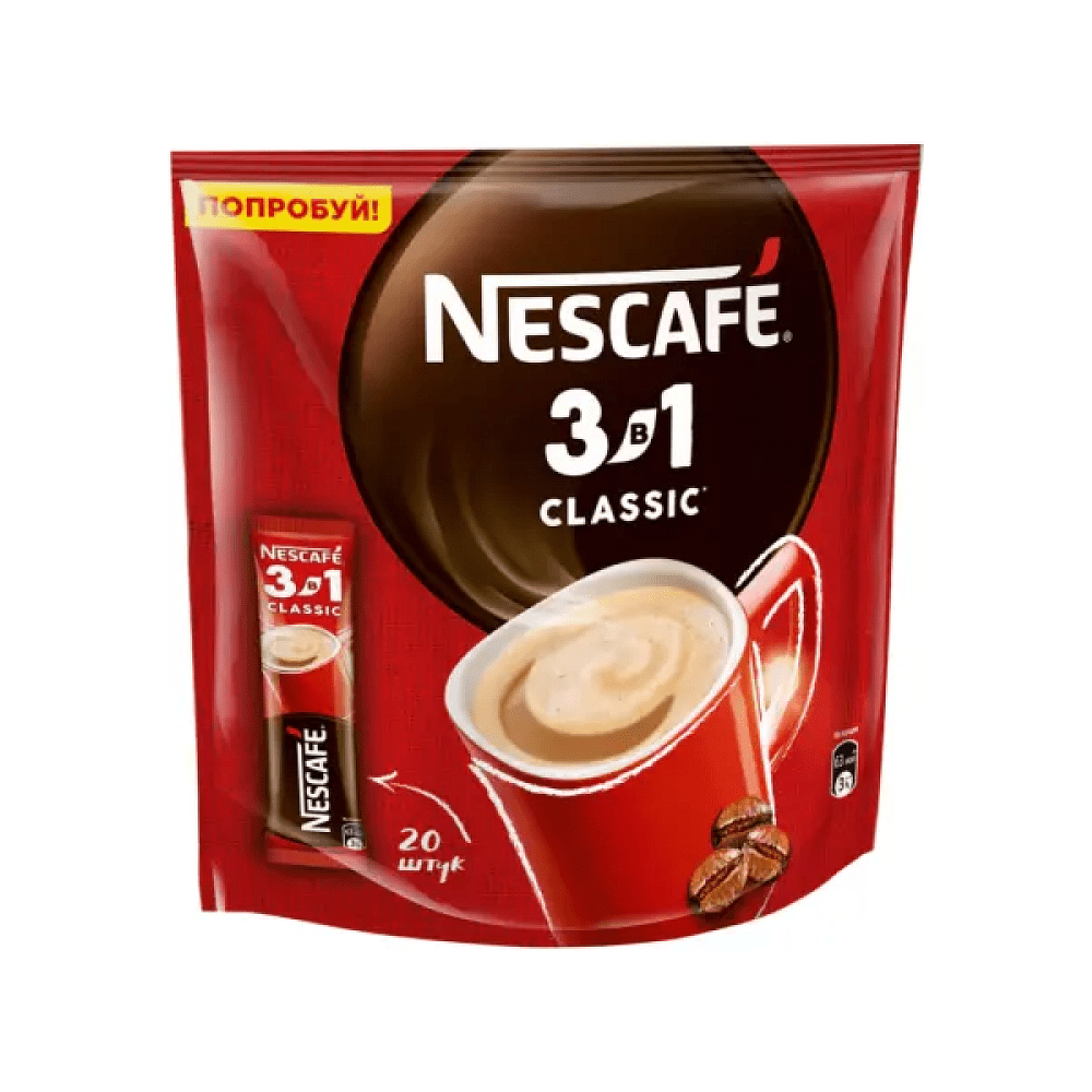 Кофейный напиток "Nescafe" 3в1, растворимый, 20 шт./упак.