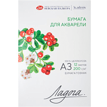 Блок бумаги для акварели "Ладога", 12 листов