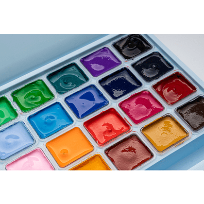 Гуашь "Himi Miya Jelly Cup", 24 цвета, 30 мл, ассорти, синий футляр - 7