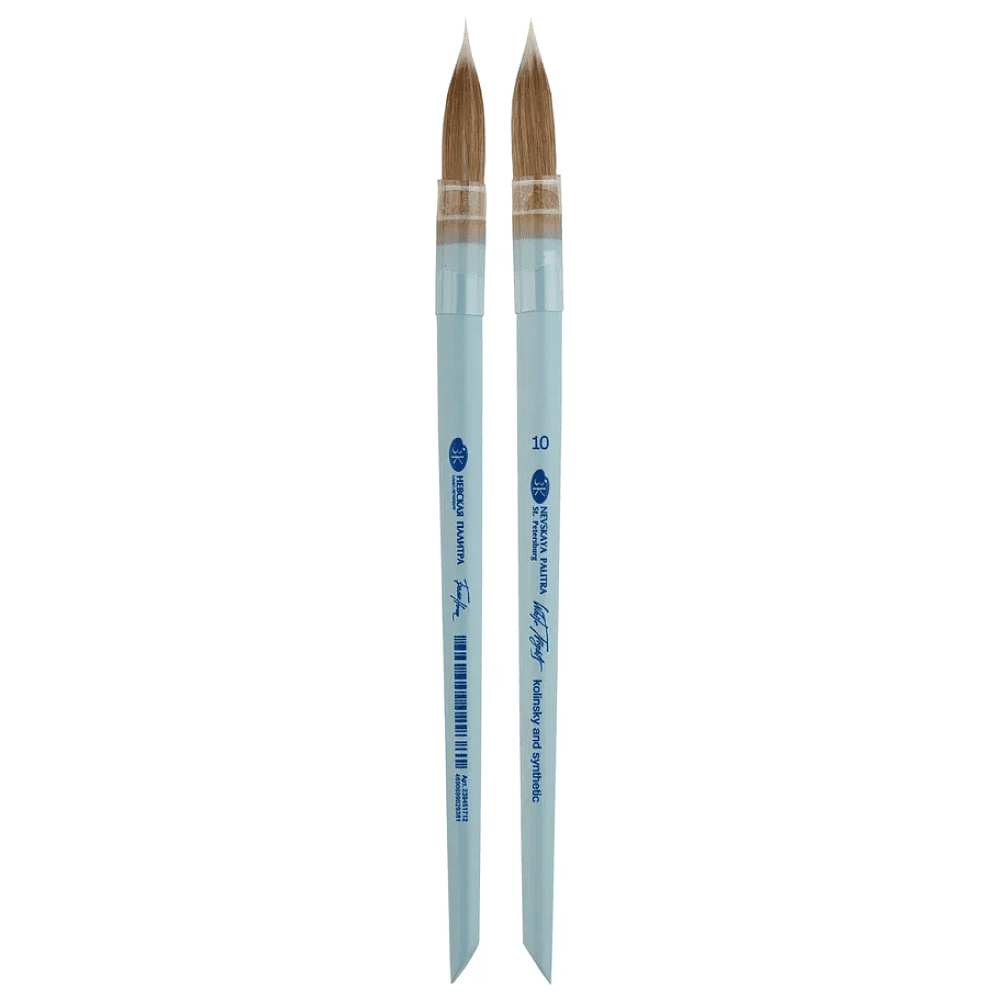 Кисть "Белые ночи", круглая, на короткой ручке, со скосом, №10 - 3