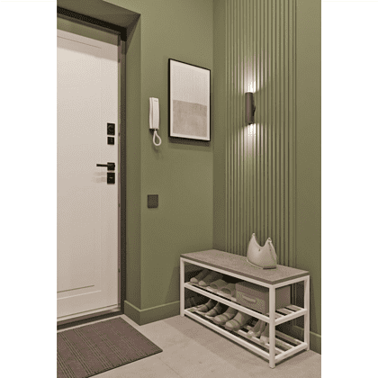 Обувница ALLERD 2 RION, белый муар, 830х320х450, бетон - 3