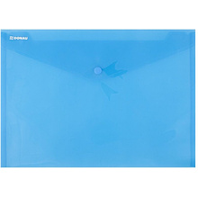 Папка-конверт на кнопке "Donau", C5, прозрачный синий