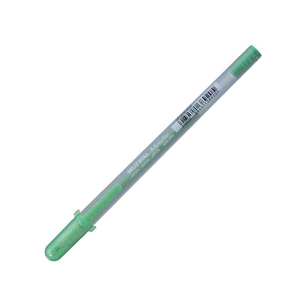 Ручка гелевая "Gelly Roll Metallic", 1.0 мм, прозрачный, стерж. изумрудный