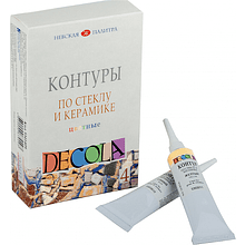 Контур акриловый для стекла и керамики "Декола цветные", набор 4 цвета