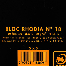 Блокнот "Rhodia" на пружине, A4, 80 листов, клетка, черный
