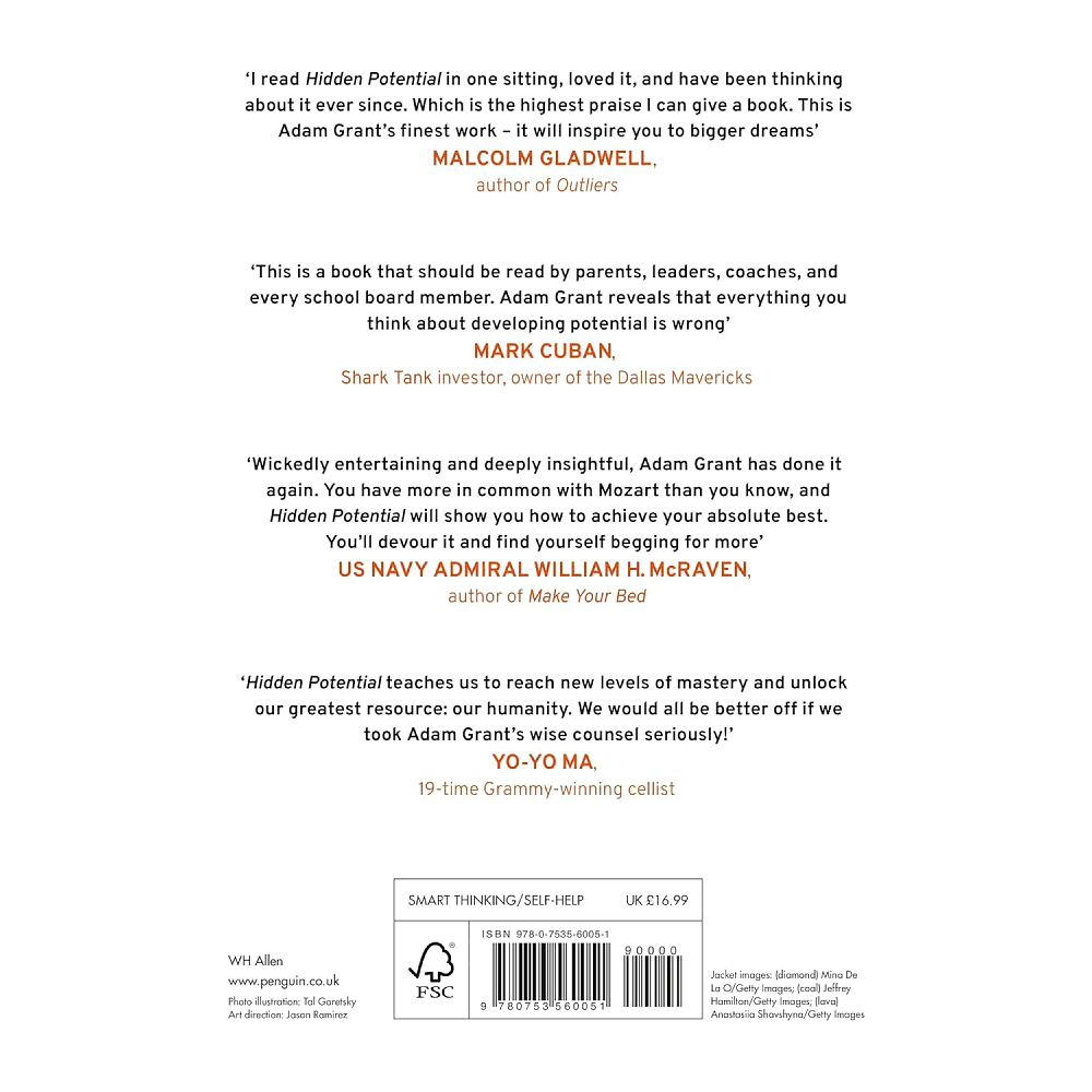Книга на английском языке "Hidden Potential", Adam Grant - 2