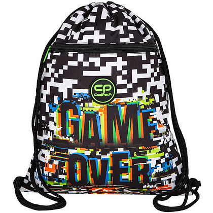Мешок для обуви Coolpack "Game over", 42.5x32.5, черный, белый  