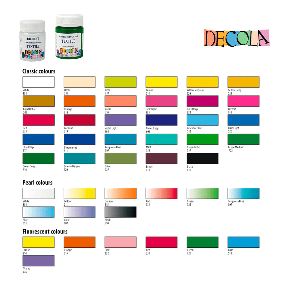 Краска акриловая по ткани перламутровая "Декола", 211 желтая, 50 мл., банка - 2