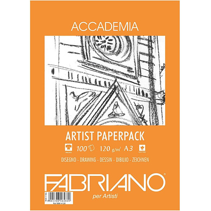 Бумага для графики "Fabriano. Accademia art pack", А3, 200 г/м2, 100 листов
