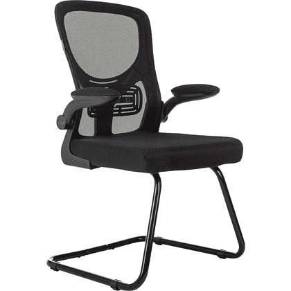 Кресло на полозьях Бюрократ "MC-109", сетка, ткань, металл черный, черный