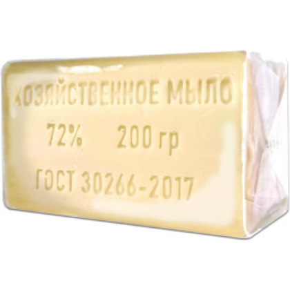 Мыло хозяйственное 72%, 200 г., в прозрачной обертке
