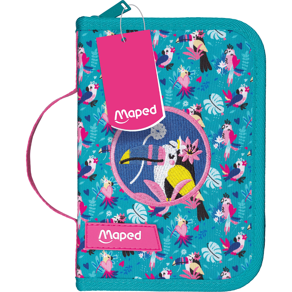 Пенал "Tropical", 1 отделение, с наполнением, голубой - 2