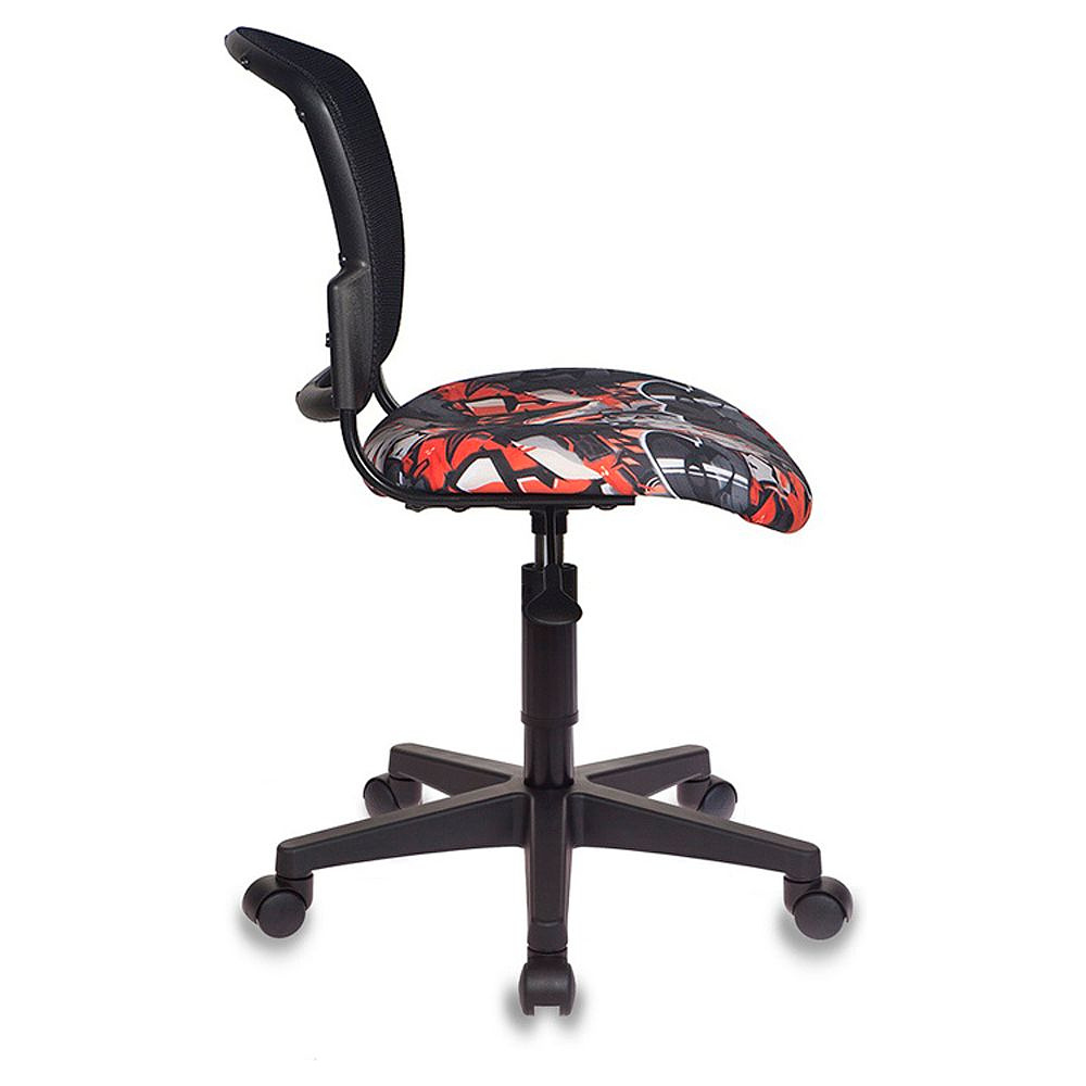 Кресло для детей Бюрократ "CH-296NX/Graffity", сетка, ткань, пластик, черный  - 3