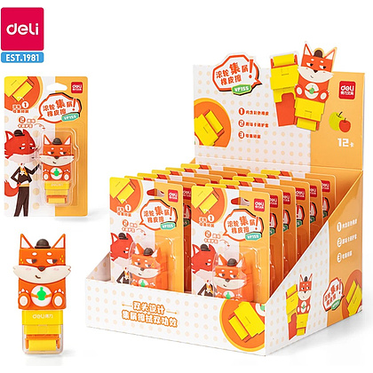 Ластик Deli "Fox", роллер, оранжевый, блистер - 2
