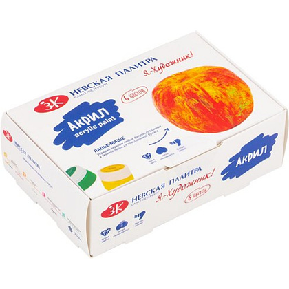 Краски акриловые глянцевые "Я - Художник!", набор 6 цветов