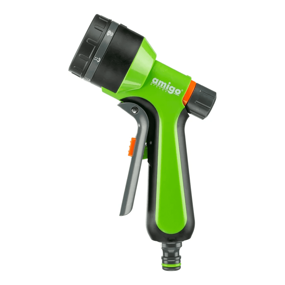 Пистолет-распылитель Amigo Grande 79256, 2/4", 7 функций, черный, зеленый - 2