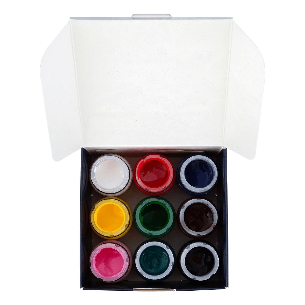 Краска акриловая глянцевая "Декола", набор 9 цветов, 20 мл, банки - 5