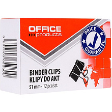 Зажим для бумаги "Office Products", 51 мм, 12 шт, черный