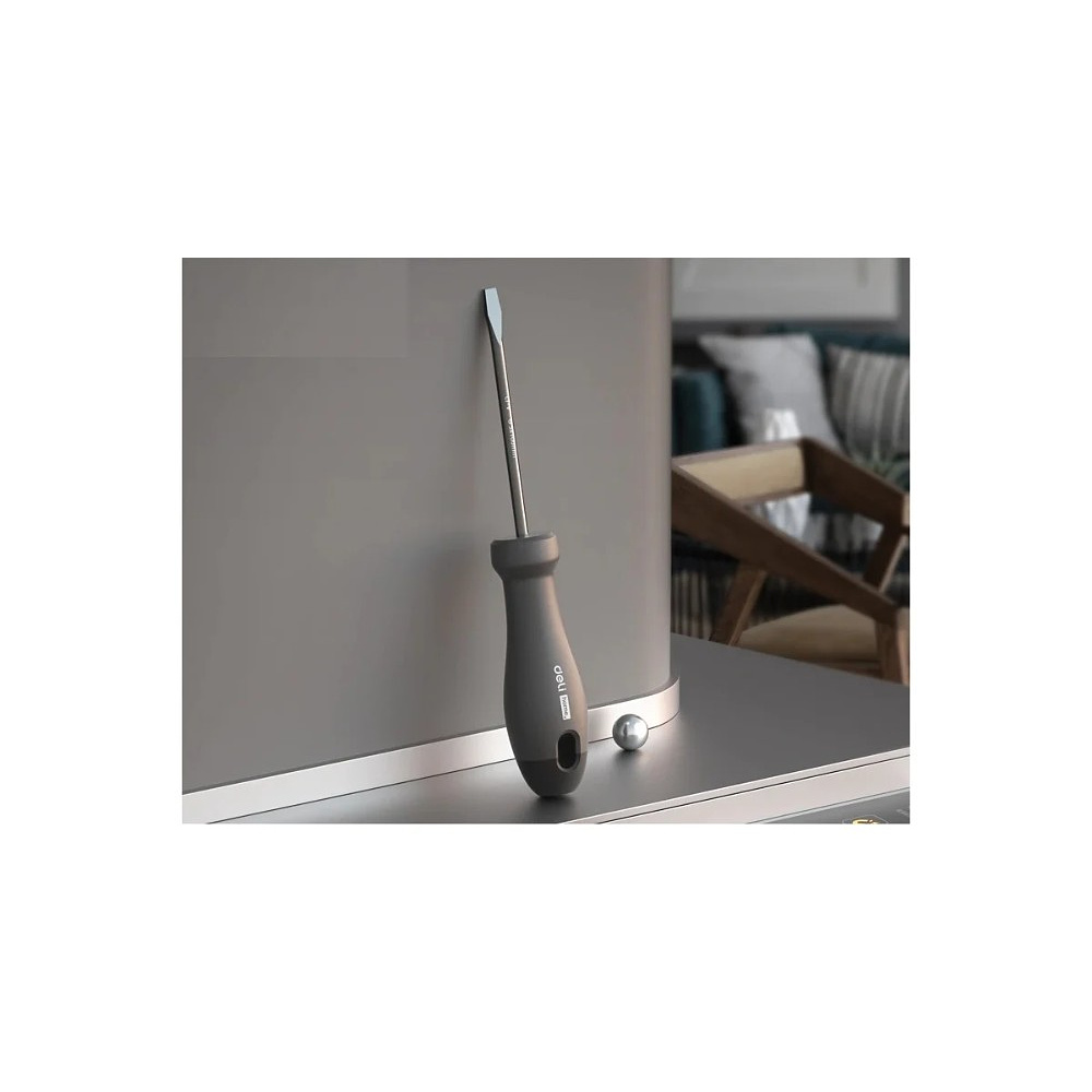 Отвертка Deli HS EHT1106, SL6х150 мм, Soft Touch, черный - 8