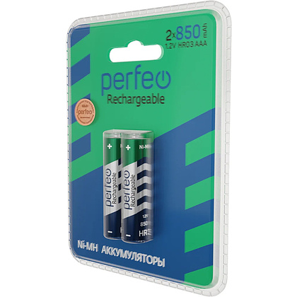 Аккумуляторные батарейки Perfeo AAA850mAh/2BL, 2 шт. - 3