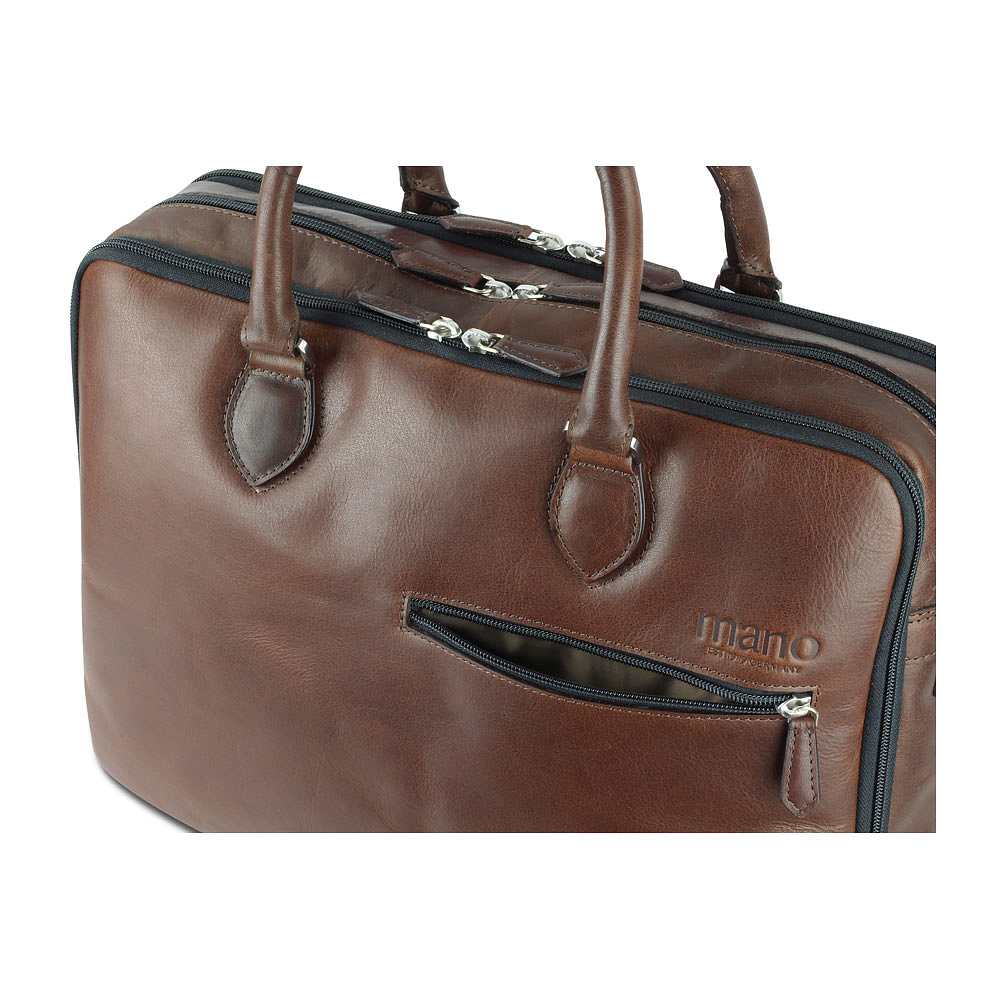 Портфель для документов "Don Valentino", кожа, коричневый - 4