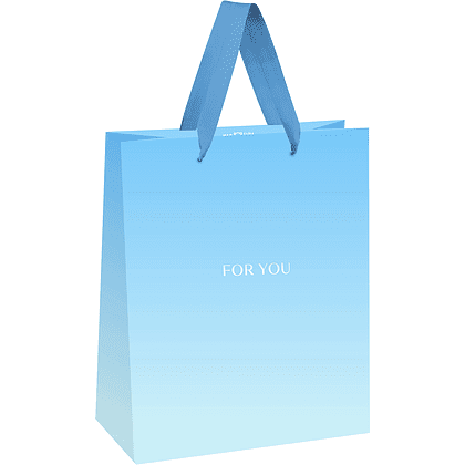 Пакет подарочный "For you. Blue", 11х14х6,5 см, ламинированный