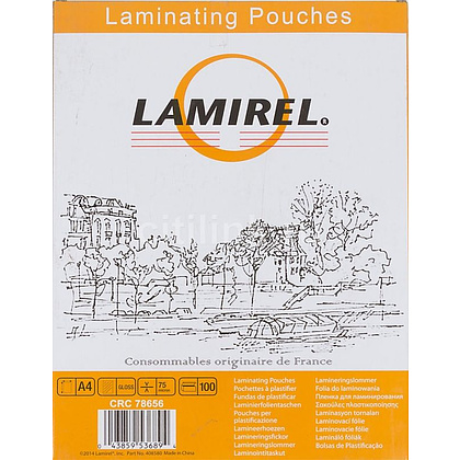 Пленка для ламинирования "Lamirel", A4, 125 мкм, глянцевая