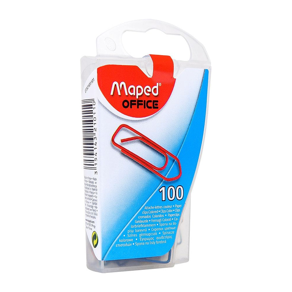 Скрепки цветные Maped, 25 мм, 100 шт, ассорти