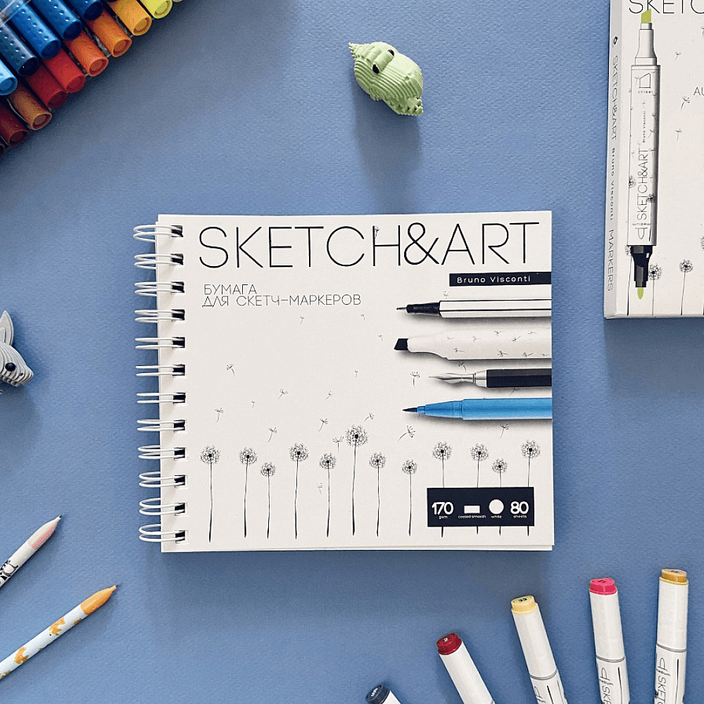 Скетчбук "Sketch&Art", 18х15.5 см, 170 г/м2, 80 листов, на спирали - 6
