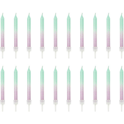 Свеча омбре, 20 шт, синий, фиолетовый