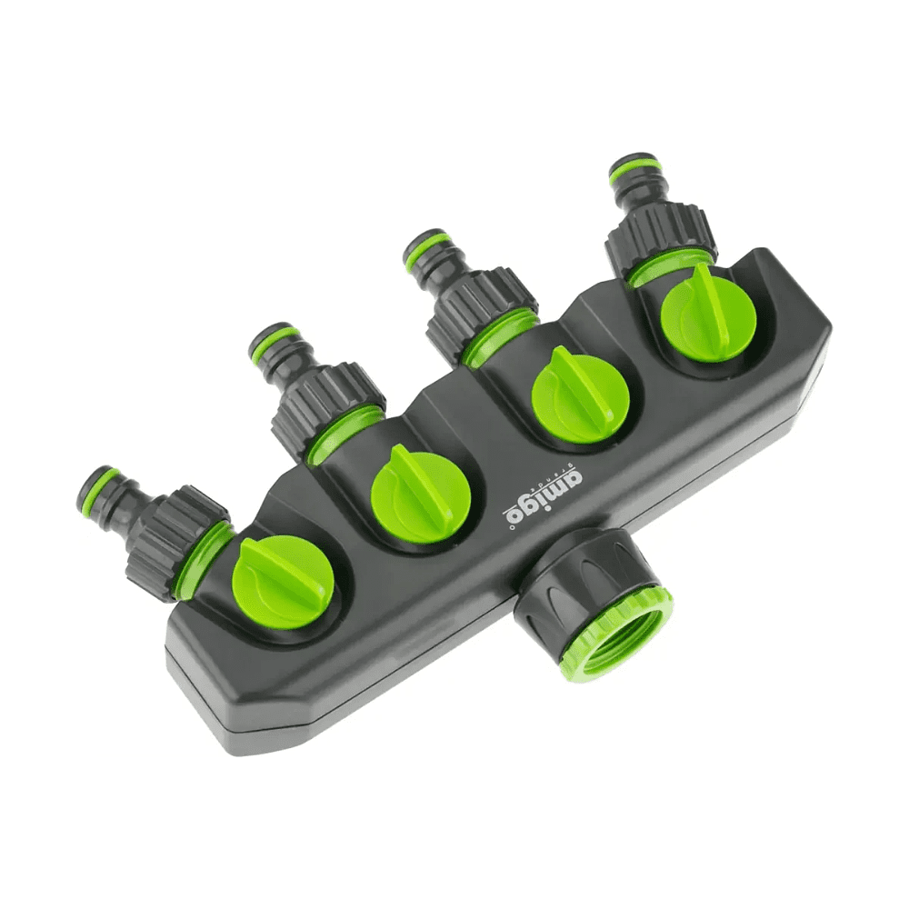 Разделитель потоков Amigo Grande "79817", 3/4-1", 4-х канальный, пластик, черный, зеленый - 3