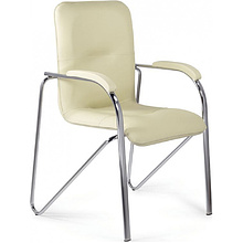 Стул для посетителей SitUp "Samba Chrome", хром, кожзам, бежевый