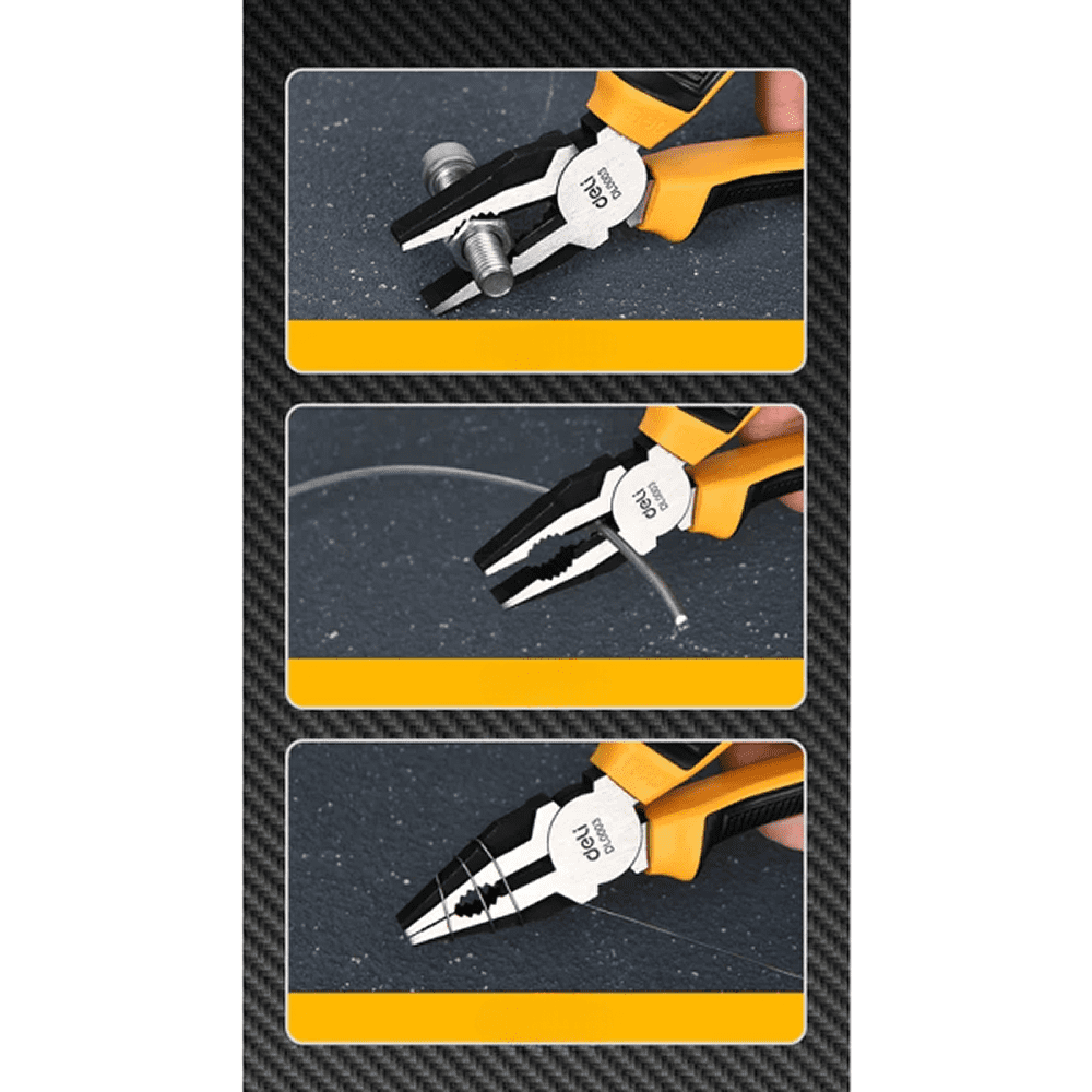 Плоскогубцы Deli YS EDL0003, 200 мм, 2-х компонентные рукоятки - 12