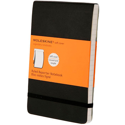 Блокнот "Reporter Soft Pocket", А6, 96 листов, линейка, черный