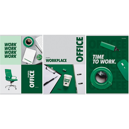 Тетрадь "Office", А4, 80 листов, клетка, ассорти